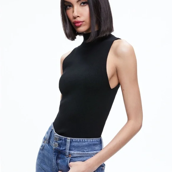 Alice+Olivia Darcey Turtleneck Sweater Tank - Picture 1 of 6